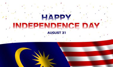 31 Ağustos Malezya Bağımsızlık Günü Vektör İllüstrasyonunuz kutlu olsun. Ulusal Gün Poster Şablonu için Tasarım. 