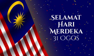 31 Ağustos Malezya Bağımsızlık Günü Vektör İllüstrasyonunuz kutlu olsun. Ulusal Gün Afiş Şablonu Tasarımı. Çeviri: Mutlu Bağımsızlık Günü 31 Ağustos.