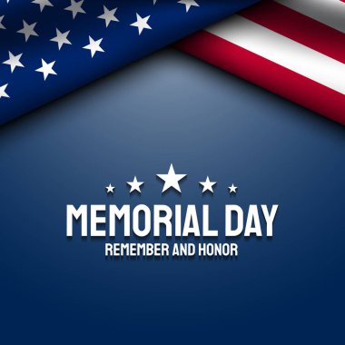 Amerika Birleşik Devletleri 'nde tebrik kartı ya da Anma Günü Posteri Tasarımı. Vektör İllüstrasyonu.