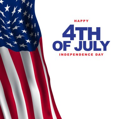 ABD 4 Temmuz Bağımsızlık Günü Şablon Tasarımı. Vektör İllüstrasyonu.