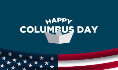 Columbus Günü Arkaplan Tasarımı. Banner, Poster, Tebrik Kartı. Vektör İllüstrasyonu.