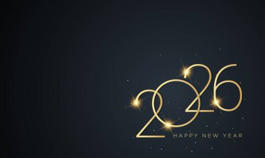 2026 Mutlu Yıllar Kutlama Kartı Tasarımı. Vektör İllüstrasyonu.