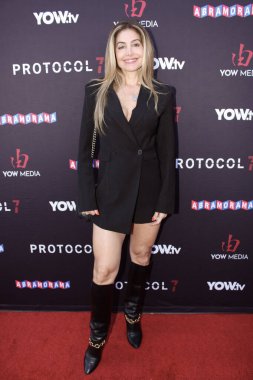 Los Angeles, CA - June 14, 2024: Red Carpet Arrivals for the Premiere of the movie Protocol 7. clipart