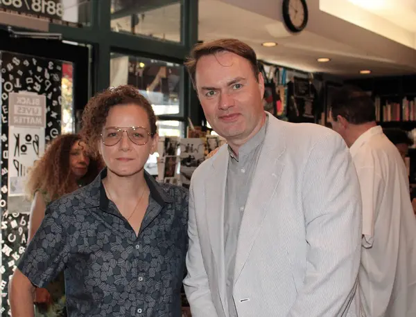 stock image West Hollywood, CA - July 15, 2024: Dahlia Heyman and Alex Rotoru attend  Music Legend Carol Connors Book signing, held at Book Soup in West Hollywood.