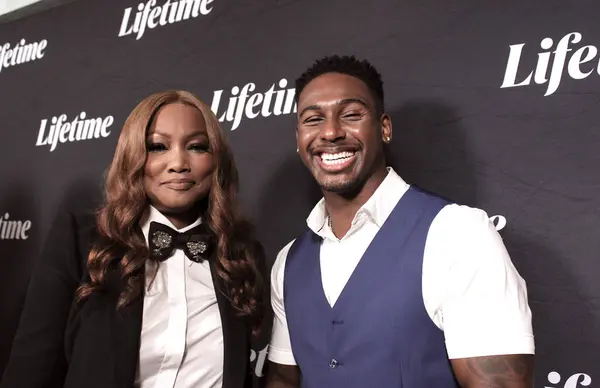 stock image Westwood, CA - August 8, 2024: Garcelle Beauvais and Vaughn Hebron attend Garcelle Beauvais in Terry McMillans Tempted by Love on Lifetime Event, at the IPIC theater in Westwood, CA.