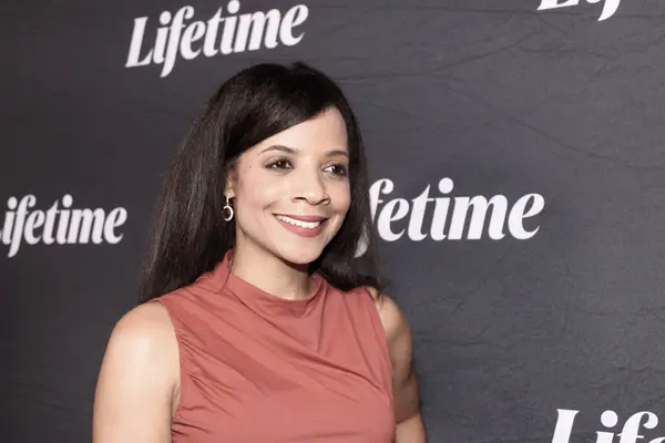 stock image Westwood, CA - August 8, 2024: Red carpet arrivals  and Garcelle Beauvais in Terry McMillans Tempted by Love on Lifetime Event, at the IPIC theater in Westwood, CA.