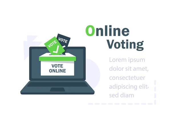 Rösta Valsedeln Låda Skärmen Elektronisk Röstning Online Begreppet Röst Har — Stock vektor