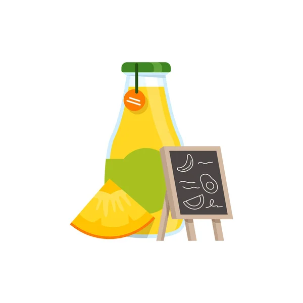 Ananasjuice Platt Design Ikon Vektor Illustration — Stock vektor