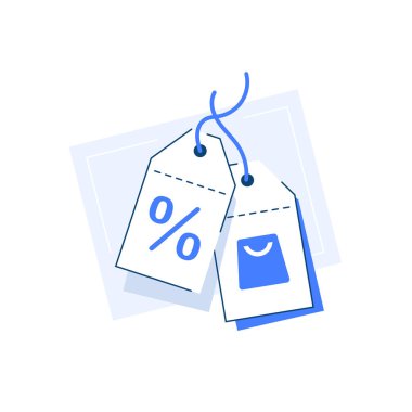 İndirim etiketi simgesi, yüzde işaretli etiket etiketi. Kara Cuma indirim afişi veya kuponu