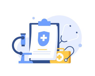 Medical insurance, health insurance,umbrella, healthcare, landing page flat illustration vector template