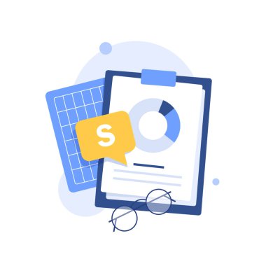 Auditing concepts. Auditor at table during examination of financial report. Tax process. Research, project management, planning, accounting, analysis