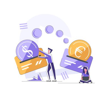 Transfering money,Financial savings or economy concept,flat design icon vector illustration