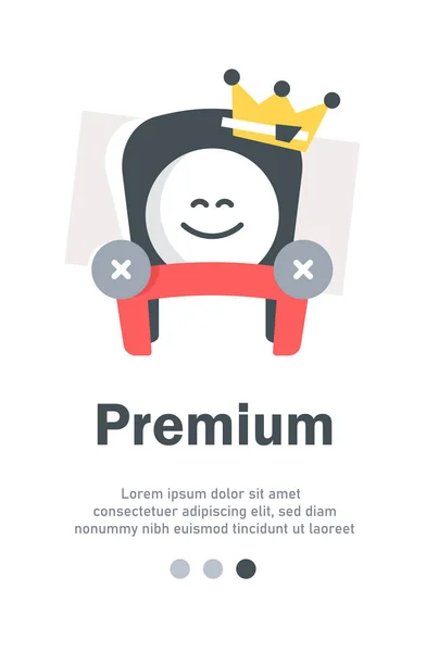 Service Upgrade Concept Premium Plan Ervaring Verbetering Beter Aanbod Emoticon — Stockvector