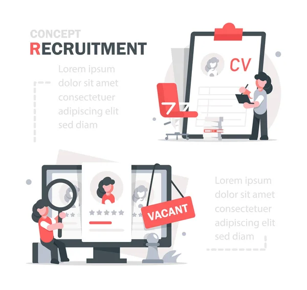 People Characters Choosing Best Candidate Job Recruitment Process Human Resource — Stock vektor