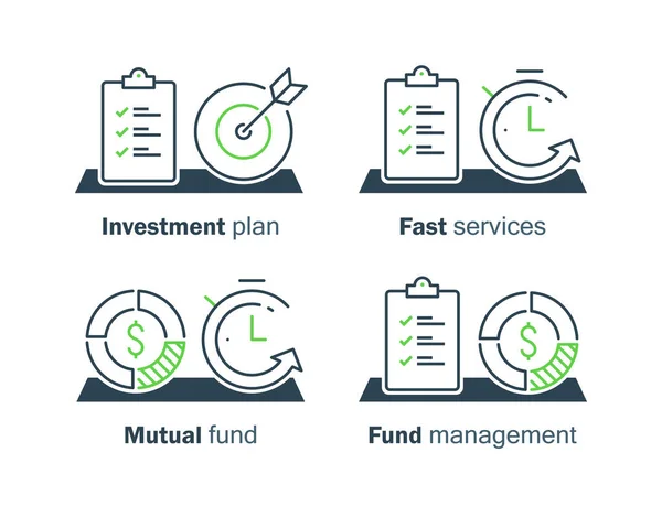 Temps Est Argent Fonds Commun Placement Termes Conditions Stratégie Investissement — Image vectorielle