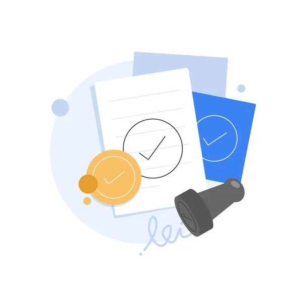 Approved Approved Stamp Confirmed Approved Document Flat Design Icon Vector — 스톡 벡터