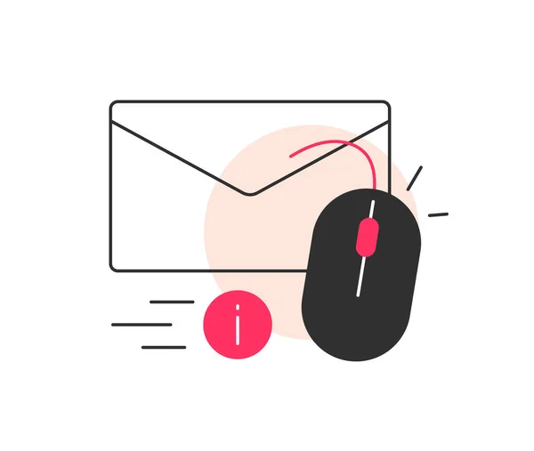 Email Messaggistica Campagna Email Marketing Illustrazione Vettoriale Icona Flat Design — Vettoriale Stock