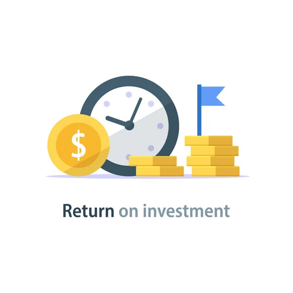 Αύξηση Εισοδήματος Παραγωγικότητα Χρηματοδότησης Απόδοση Των Επενδύσεων Οικονομική Περίοδος Ετήσια — Διανυσματικό Αρχείο