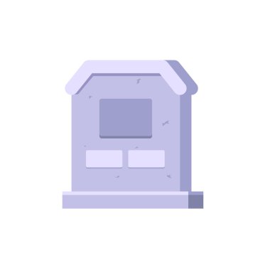 Mezarlık, düz tasarım ikon vektör çizimi