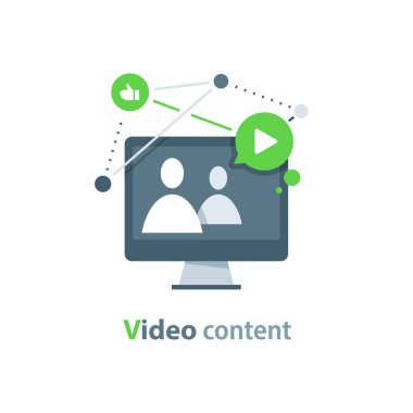 Video blog konsepti, internet pazarlama ve reklamcılık, dizi izlemek, viral video