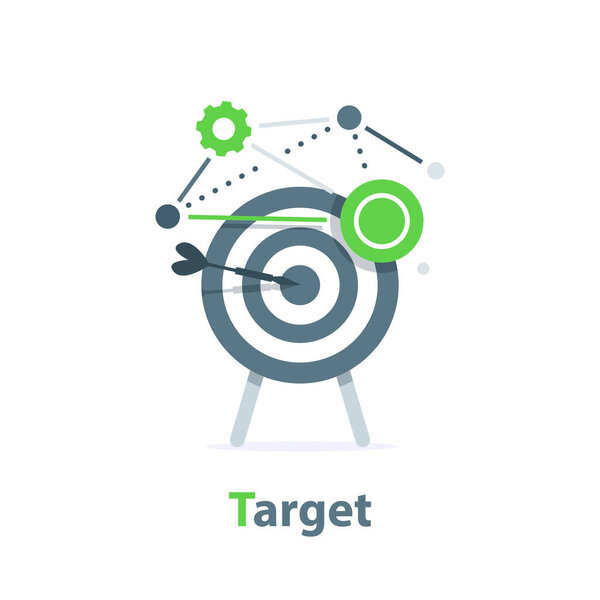 Целевая концепция финансирования, идея маркетинга бизнес-денег цель, достижение стратегии, успех целевой аудитории современный имидж дизайна