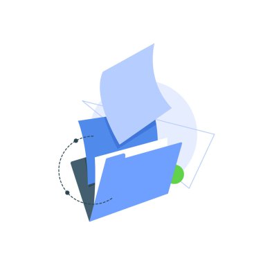 Dizin simgesini aç. Belgeli dizin, boş dizin, düz tasarım vektör illüstrasyonu