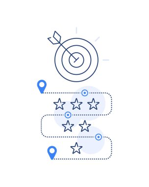 hedef kavram, pazarlama fikri iş parası kazanç amacı, strateji başarısı, hedef kitle modern tasarım imajı