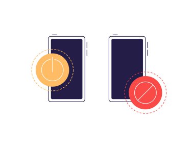 Telefonunu kapat. İçki yasağı işareti olan akıllı telefon.