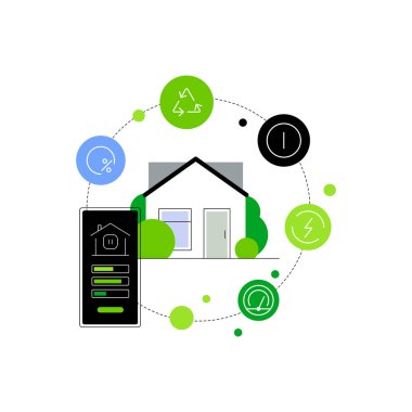 Güneş paneli olan ev. Modern bina. Eko ev halkı. Tarafsız yaşam