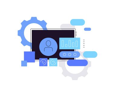 Mobil arayüz binası. Uygulama geliştirme. Düz Çizim