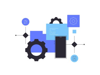 Uygulama geliştirme. Dijital proje. Basit düz grafikler