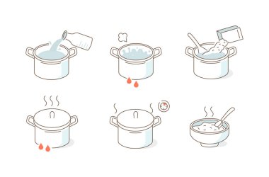 Kahvaltı lapası hazırlama ve pişirme talimatı. Yulaf ezmesi veya pilav tarifi. Taneleri tencereye koy ve düşük ısıda pişir