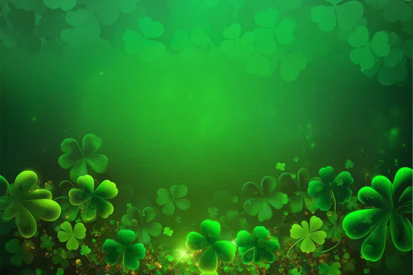 St Patrick\'s Day Lucky Charm Shamrock Irish abstract green bokeh background for happy st patrick\'s day celebration background design.