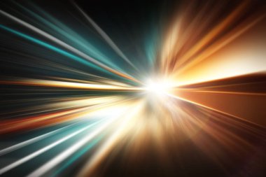 Fütüristik tünel arka planı ışık hızını takip ediyor.