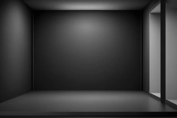 blank dark gray studio room with light gradient , interior texture for display products. wall background ,empty black backdrops,3D illustration