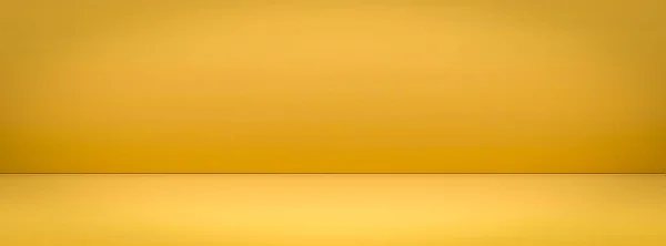 Empty Modern Vivid Yellow Studio Background Copy Space Display Product — Stock Photo, Image