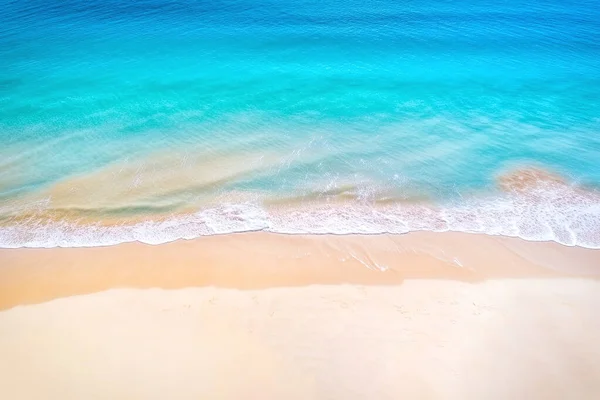 sea ocean waves reaching shore.Beach with aerial drone. Beach clear turquoise top view. Beautiful beach ,aerial drone beautiful beach.