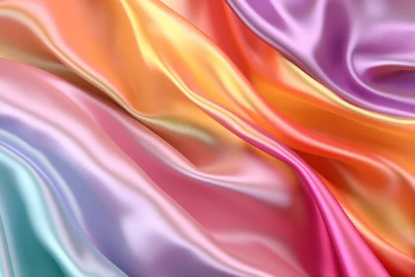 Soft rainbow atin Silk Background,Smooth rainbow multi-colored silk Folds in rainbow color to be used as background.