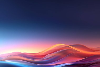 Poster sayfası PPT arkaplanı ve kopyalanmış arkaplan tasarımı için dijital sanat teknolojisi minimalist grafiksel dalga manzarası soyut grafiği