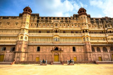 Eastern entrance facade of the old fort in Bikaner city, Junagarh, Rajasthan, North part of India. clipart