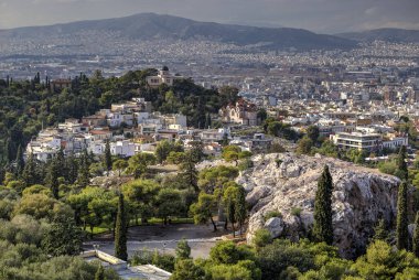 Athena 'nın yeni kasabasının havadan görünüşü, Akropolis' in Parthenon Tapınağı 'ndan görülüyor. Fotoğraf 28 Kasım 2016 'da çekildi..