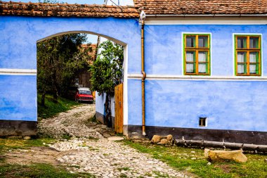 Scenic view of the medieval Saxon village of Viscri. Photo taken on 2nd of October 2020 in Viscri, Transylvania region, Romania. clipart