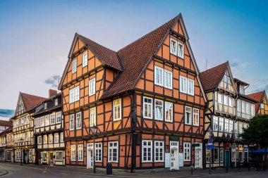 The medieval town of Celle with timber-framed houses front. Photo taken on 4th of June 2023, in Celle, Lower Saxony, Germany. clipart