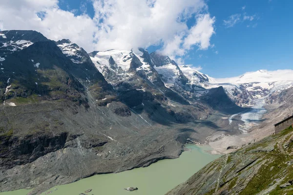 Vue Panoramique Sur Les Montagnes Alpines Avec Sommets Enneigés Glacier — Photo