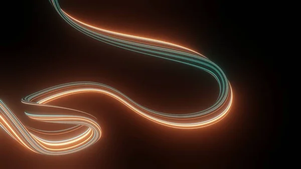 Boyutlu Hareket Çizgisi Hız Güç Işık Yolları Kıvrımlı Kirişli Yüksek — Stok fotoğraf