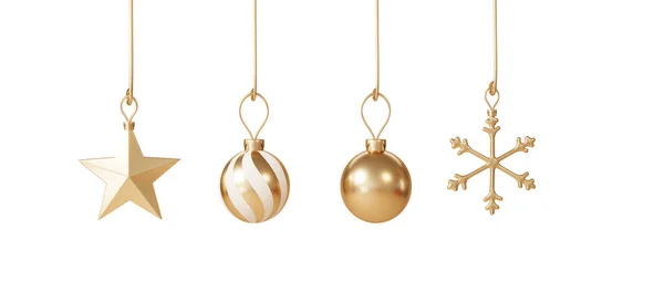 Kerst Ornament Decoratie Set Collectie Voor Mock Web Banner Maken — Stockfoto