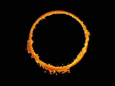 Ateş alevi siyah arka planda izole edilmiş. Parçacık kıvılcımını yakın. 3d hazırlayıcı.