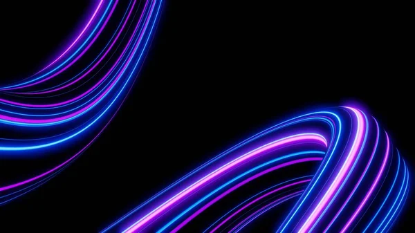 Neon Ljuseffekt Glödande Spår Färgglada Ljus Rörelse Hastighet Bakgrund Rörelse — Stockfoto