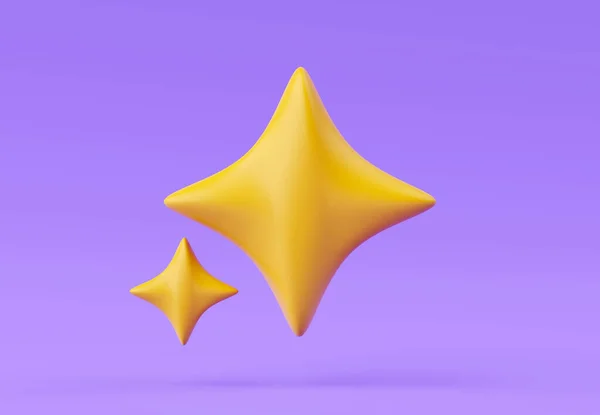 Рендеринг Сияющая Звезда Значок Фиолетовом Фоне Декоративные Элементы Иллюстрации Большой — стоковое фото