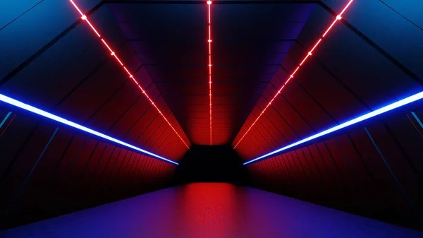 Technology Abstract Neon Light Background Empty Space Scene Spotlight Dark — Stockfoto